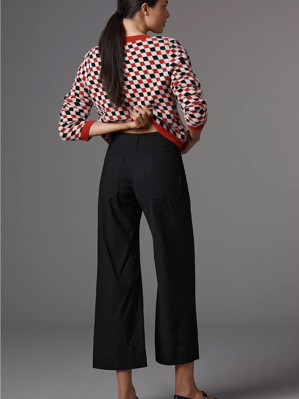 Anthropologie Maeve the Colette Black Crop Pants 26 - Picture 2 of 4